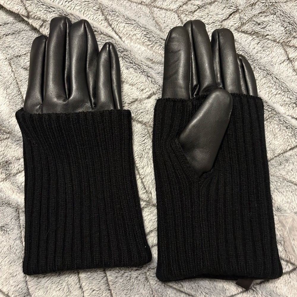 Torrid Black Knit and Leather Gloves